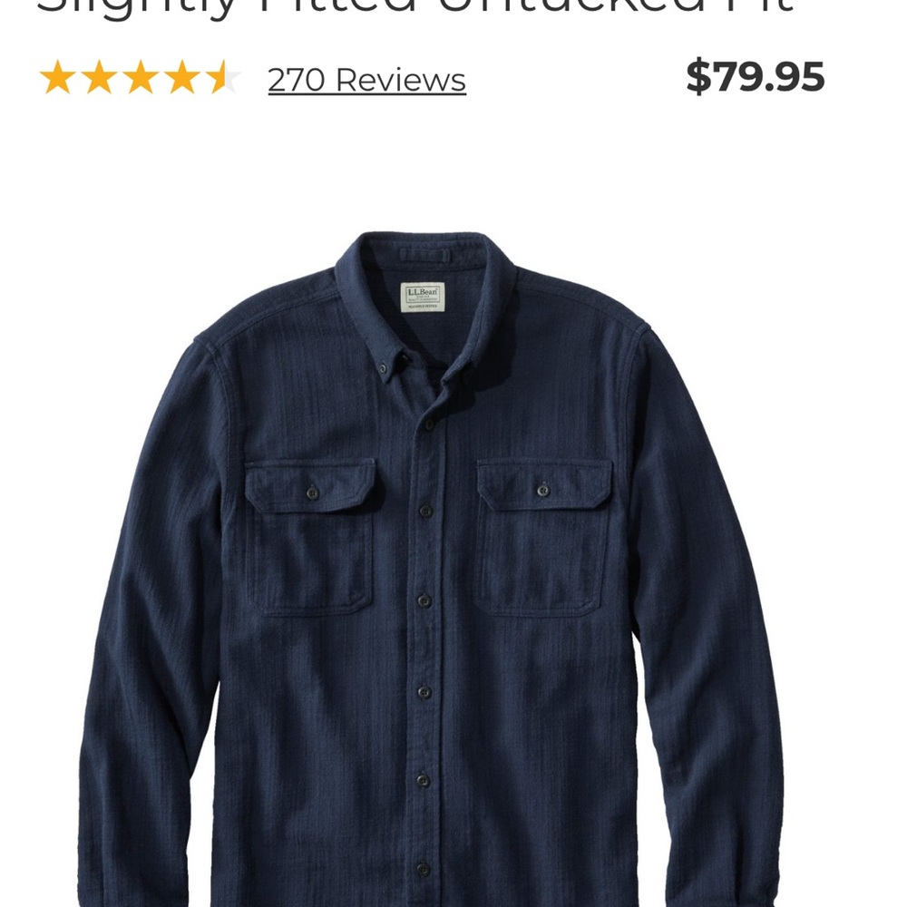 L.L. Bean Navy Button-Up Shirt